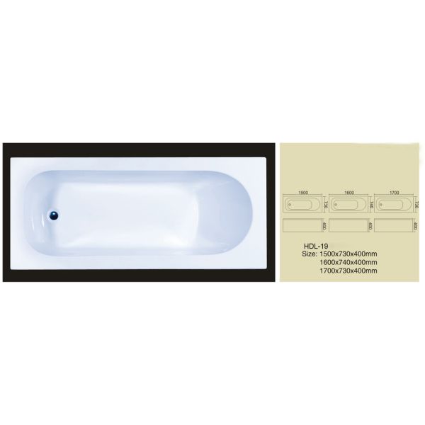 Buy Acrylic bathtub, simple bathtub, common bathtub,sanitary ware, bathroom bath tub HDL-19 at wholesale prices