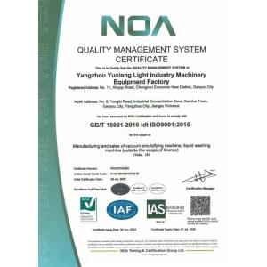 Yangzhou Aipuweier Automation Equipment Limited Company Certifications