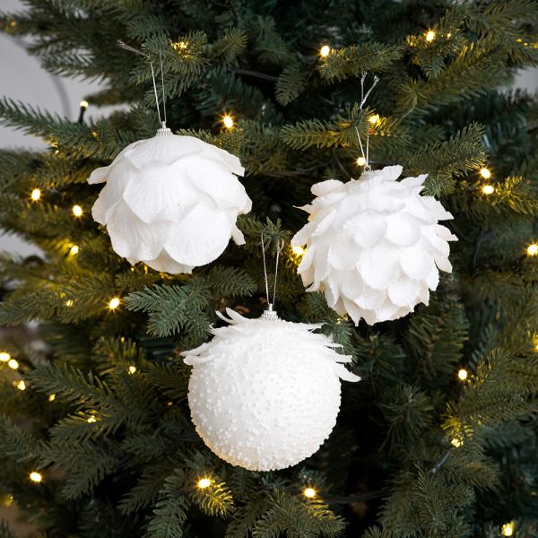 White Petal Christmas Ball Christmas Atmosphere Decoration