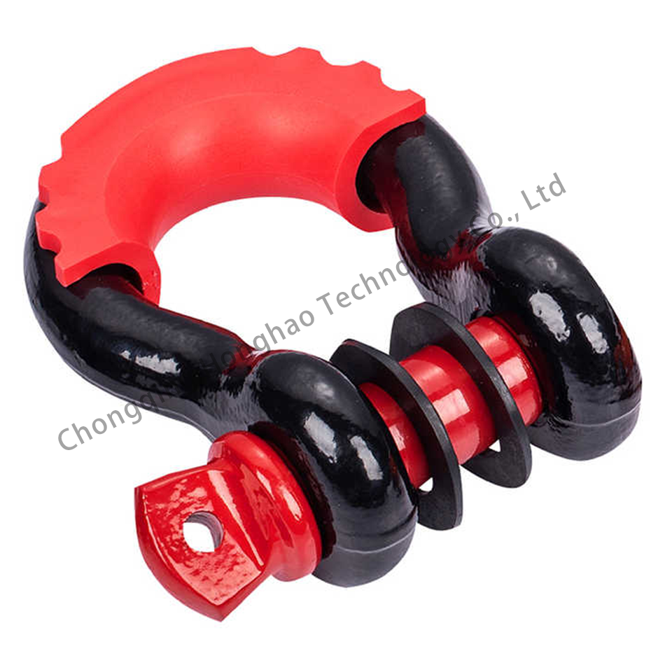 Heavy Duty Carbon Steel Off Road Bow Shackle with ZINC Coating and Plastic Protection