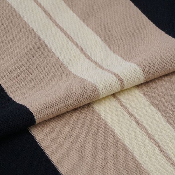 Breathable And Durable And Skin-Friendly Striped Knit Fabric For Casual Wear