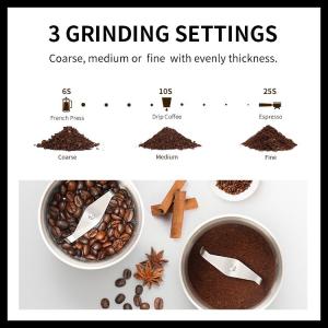 Nuts Professional Custom Coffee Grinder Machine Electric 200W Stainless Steel