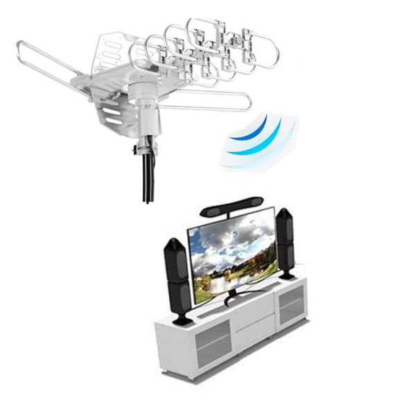 360 Degree Rotation VHF UHF Satellite Hdtv Rotor Wireless Hd Digital Outdoor Tv Antenna