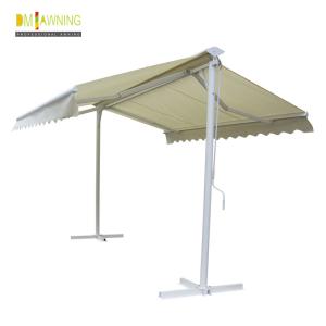 Retractable awning double sided outdoor independent awning