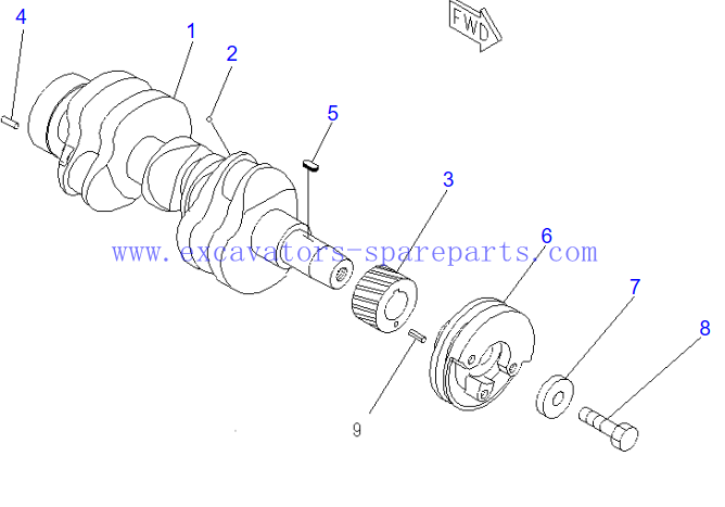 Engine 3D84 Excavator Crankshaft YM729120-21700 For PC15-3 PC20-7 PC25-1 PC30-7