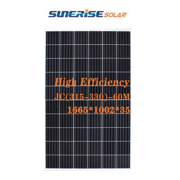 Roof 1669*1002*35mm 41.30V 330W Mono Panel Solar
