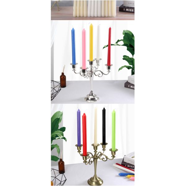 European Colored Long-Rod Candle Holiday Decoration Power Failure Emergency Classic Long Lasting Burning Thin Taper