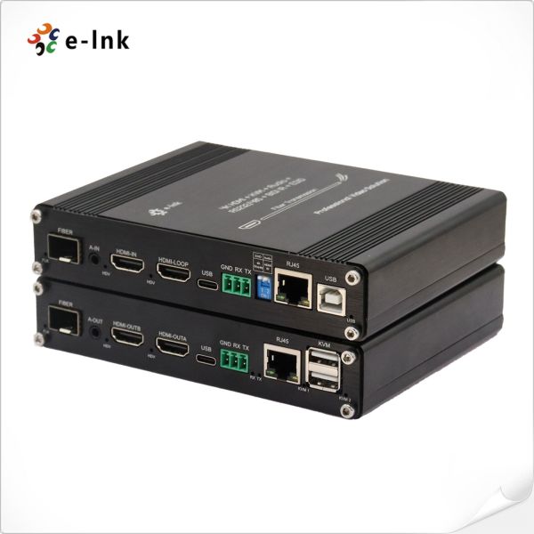 Buy Multifunctional 4K 60Hz HDMI KVM Fiber Extender with 10/100M Ethernet & RS232 / RS485 & IR at wholesale prices
