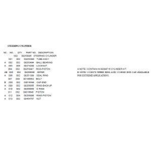 Terex 3307 end dumper truck steering cylinder repair kit 09394715