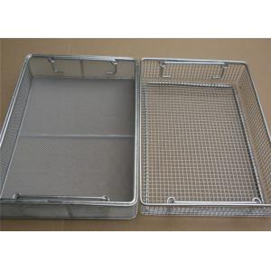 Sterilization Stainless Steel Wire Mesh Baskets Woven Rectangular Shaped Rust