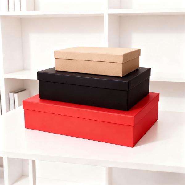 Custom Luxury Orange Lid Base Flat Pack Gift Boxes Set With Paper Bag Features