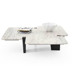700mm Customized Coffee Table 1.4m Titanium Italian Style Marble