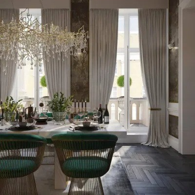 Restaurant Villa White Marble Top Dining Table 8 10 Metal Chairs Set