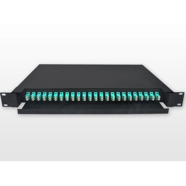 Buy Metal Frame 1U 24 Port Patch Panel , Multimode 48 Core Optical Patch Panel at wholesale prices