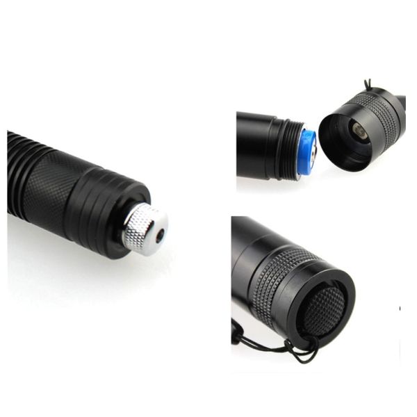 1000mw 450nm Powerful Blue Laser Pointer Aluminum With 5 Caps Long Lifetime