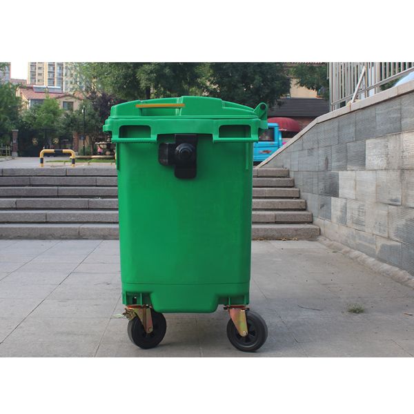660 Litre Plastic Hand Push Outdoor Garbage Truck 1100l Large Sanitation Garbage Trailer Bucket Plastic Garbage Bin
