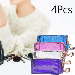 Cosmetic Bags PVC Transparent Zippered Toiletry Bag With Handle Strap