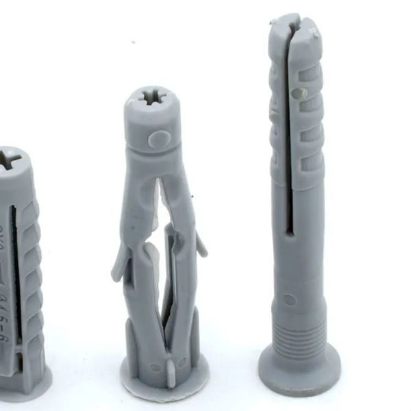 Load Capacity Customized Plastic Anchor Wall Plug Expansion Plastic Anchor Screws With Mating Screw Nail