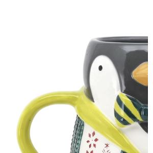 3D Animal Penguin Shaped Ceramic Milk Mugs Porcelain Christmas Gift With