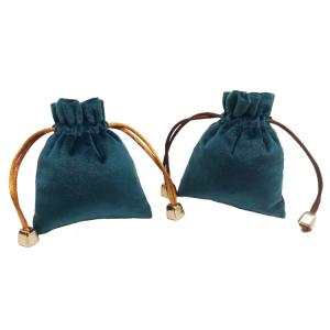 Silver Stamping Fabric Drawstring Gift Bags Jewelry Srorage 13x18cm