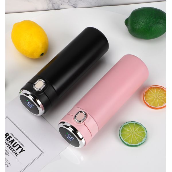 2021 Double Wall Stainless Steel Vacuum Insulated Led Temperature Display Smart Water Bottle Metal Thermos Flasks