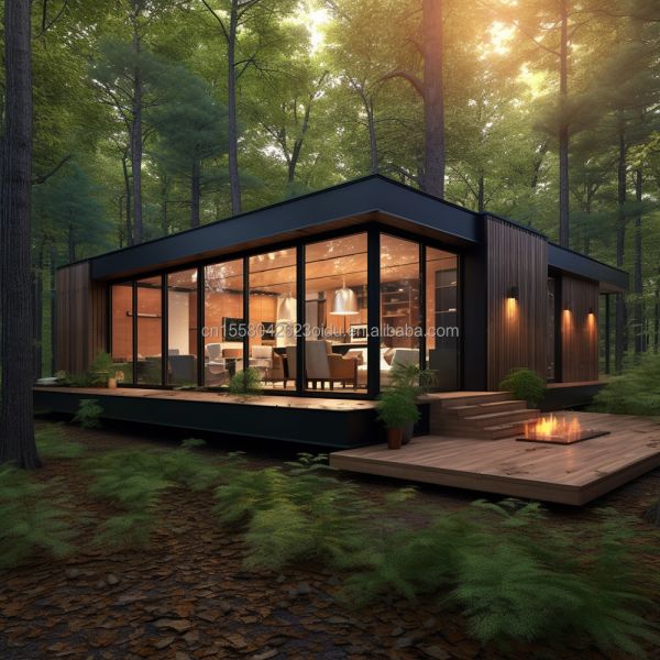 Family Steel Structure Shop 20ft/40ft EU Luxury Modern Design Prefabricated House with Kitchen Bathroom One Bedroom