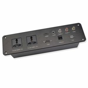 Multi-Media Desk Mount Power Outlet Data Center Distribution HDMI VGA RJ45 Audio