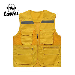 Custom Logo Thin Multiple-pockets Waistcoats Utility Reflectives Strip Road