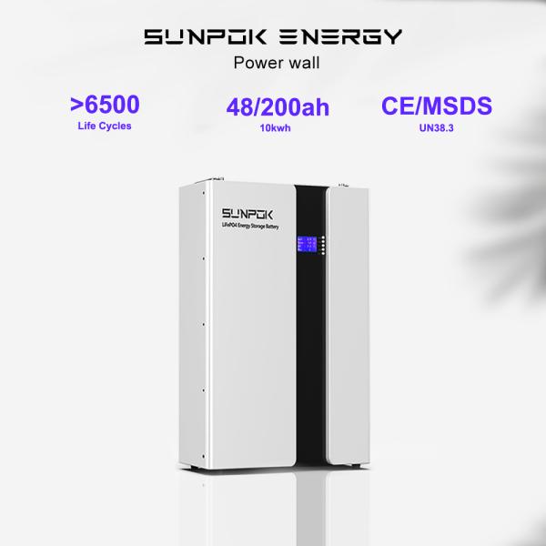 Buy Sunpok 51.2V 200Ah Wall-Mounted LiFePO4 Battery 10.24kWh at wholesale prices