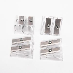 Plastic 11.4mm 2 Hole Pencil Sharpener Transparent