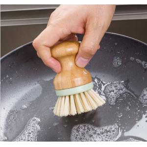 3.9in Kitchen Scrub Brush Bamboo Dish Scrubber Brush 2inch Long Bristles 150g