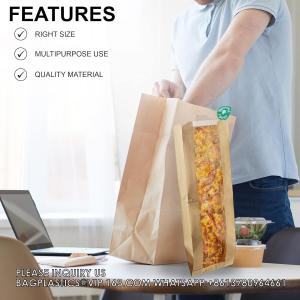 Paper Bread Bags - Kraft Brown Bakery Bags With Window Breathable Bread bags for