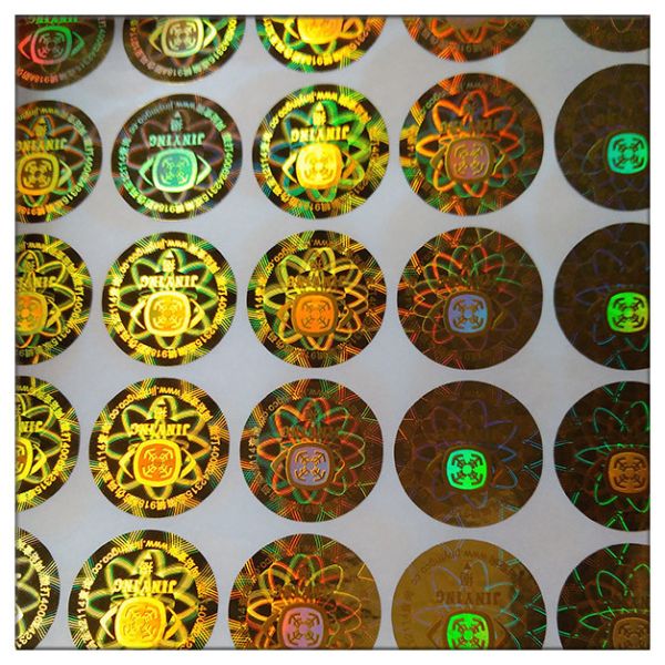 Buy Die cut adhesive golden hologram  laser label , customized golden hologram laser label at wholesale prices