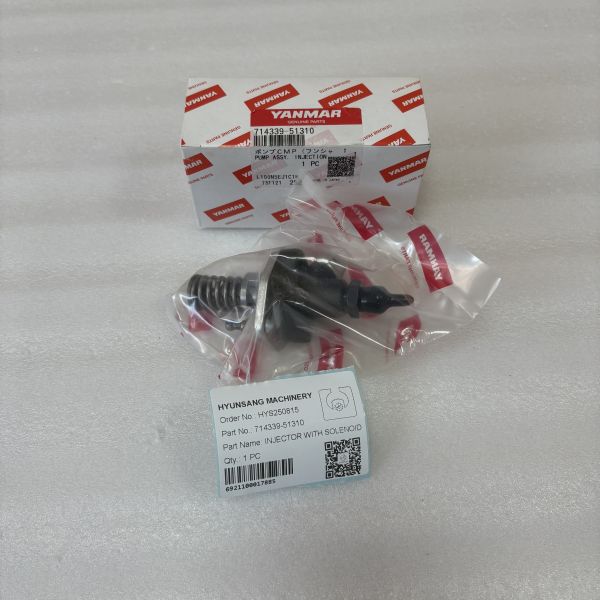 Buy Hyunsang Engine Spare Parts Injector With Solenoid 714339-51310 for Yanmar Engine L100N5 L100N6 Injector Pump at wholesale prices