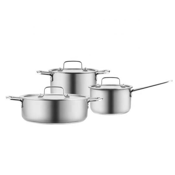 Buy Home Kitchen Stainless Steel Cookware Set 3pcs With Lid at wholesale prices