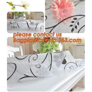 PVC Tablecloth Gold Silver Flower Soft Glass Square/Rectangle Tablecover