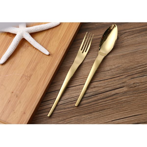 Buy Thickened SS410 High End Shiny Colored Handle Flatware Sets at wholesale prices