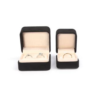Square black Velvet Jewelry ring Box customizable Jewellery Box packaging