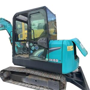 Hydraulic SK60 Used Kobelco Mini Excavator 36KW Rated Power in stock