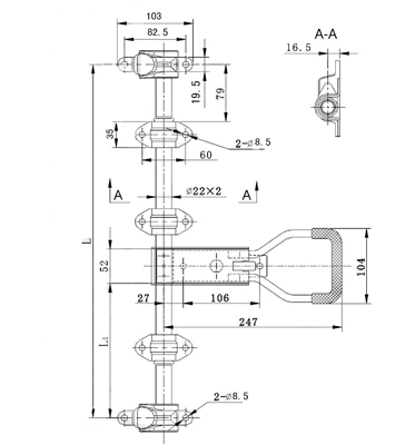 304 Stainless Steel Truck Body Parts Full Set of 22mm Pipe Polished Truck Container Door Locks for Customized Locking Rod Length