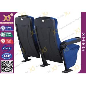 High Back Heavy Spring Fixed Theatre Seating Chairs With Plastic Cup Holder