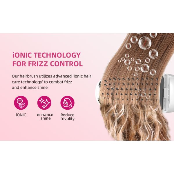 CE FCC IONIC Hair Brush Negative Ion 1W Blue LED Hair Brush