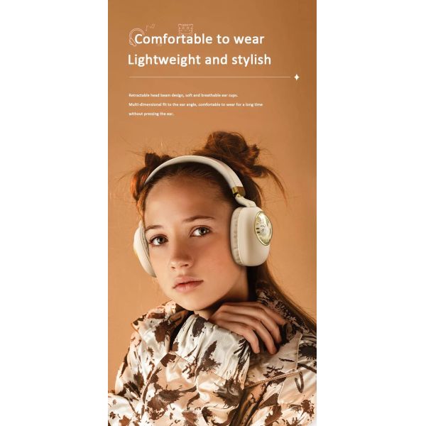 Bluetooth Wireless Kids Earphones Noise Cancelling with LED Glowing