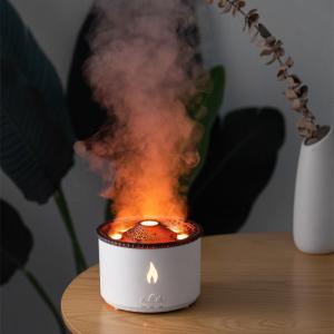 New Upgrade Simulation Blue Flame Volcano Aromatherapy Diffuser 360ml Jellyfish
