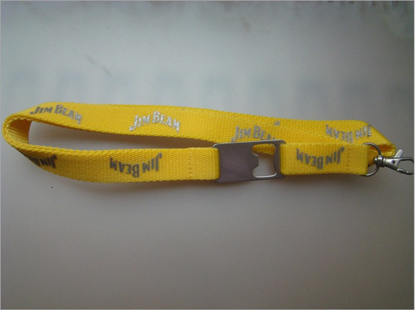 Functional metal bottle opener polyester lanyards, promotion bottle opener neck