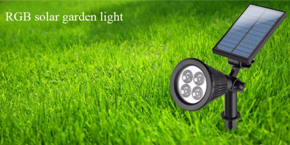110lm/W Solar Powered Lawn Lights Rgb Color Changing Short Pole Yard Landscape Lighting