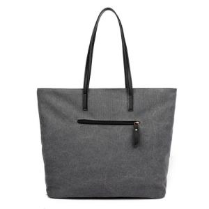 Canvas summer vegan handbag beach bags in grey color