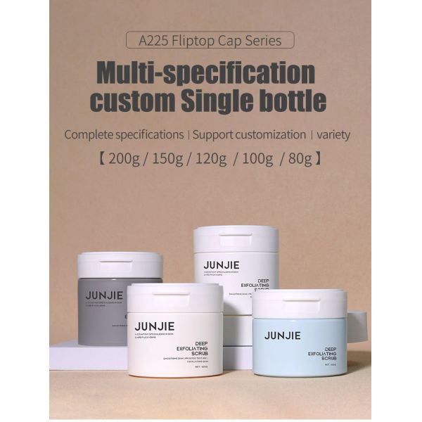 PP Body Lotion Cosmetic Bottle 200ml Cotton Pad Jar Set 120g Scrub Container Flip-top Cosmetic Jar