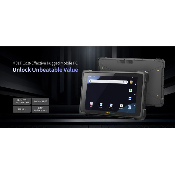 Waterproof 8inch Rugged M81T Industrial Android 14/GMS Tablet 700nit Wifi/BT/4G IP65 1-