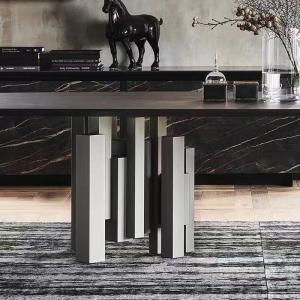 Made In Italy Dining Table With Marble Effect Ceramic Top Modern Design